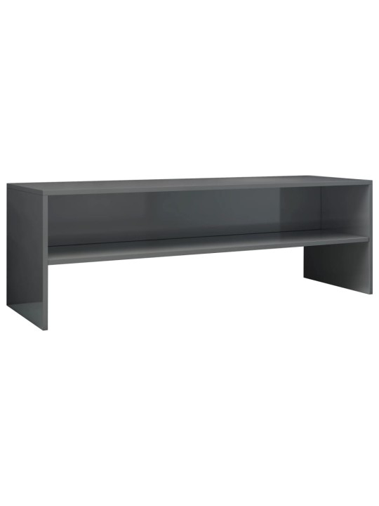 TV stolek šedý s vysokým leskem 120x40x40 cm kompozitní dřevo