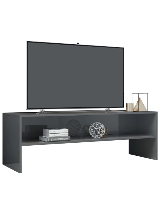 TV stolek šedý s vysokým leskem 120x40x40 cm kompozitní dřevo