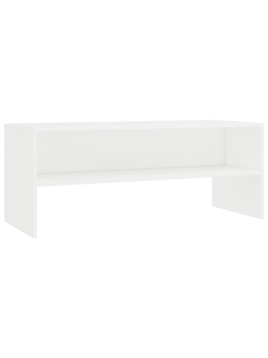 TV stolek bílý 100 x 40 x 40 cm kompozitní dřevo