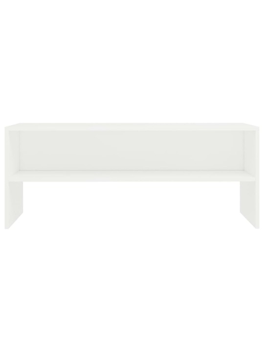 TV stolek bílý 100 x 40 x 40 cm kompozitní dřevo