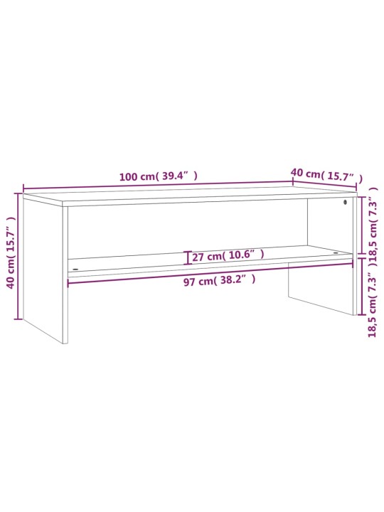 TV stolek bílý 100 x 40 x 40 cm kompozitní dřevo