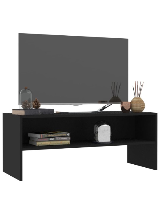 TV stolek černý 100 x 40 x 40 cm kompozitní dřevo