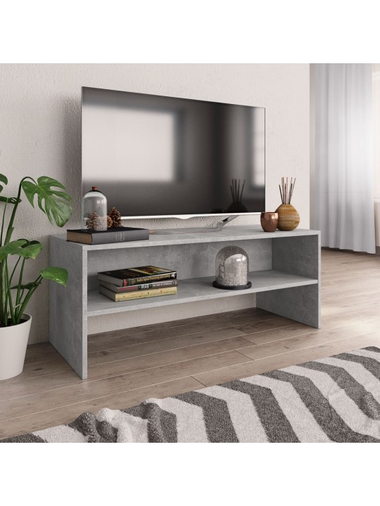 TV stolek šedý 100 x 40 x 40 cm kompozitní dřevo