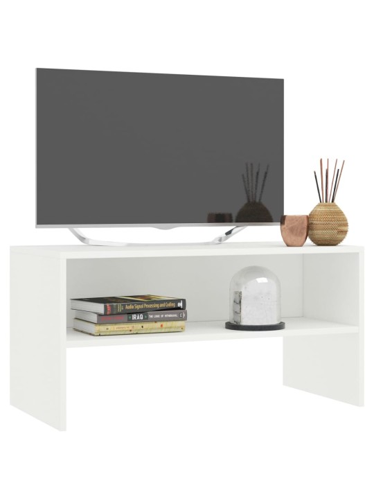TV stolek bílý 80 x 40 x 40 cm kompozitní dřevo