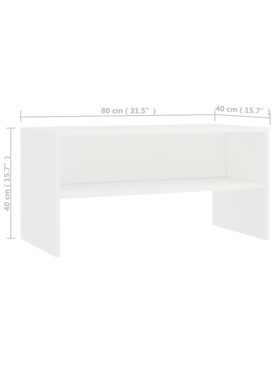 TV stolek bílý 80 x 40 x 40 cm kompozitní dřevo