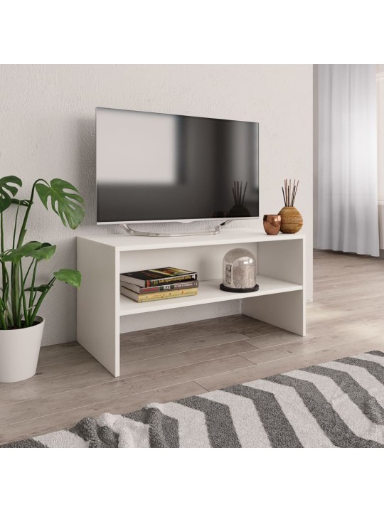 TV stolek bílý 80 x 40 x 40 cm kompozitní dřevo