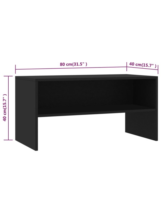TV stolek černý 80 x 40 x 40 cm kompozitní dřevo