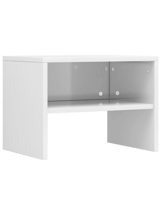 Noční stolek bílý s vysokým leskem 40x30x30 cm kompozitní dřevo