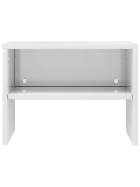 Noční stolek bílý s vysokým leskem 40x30x30 cm kompozitní dřevo