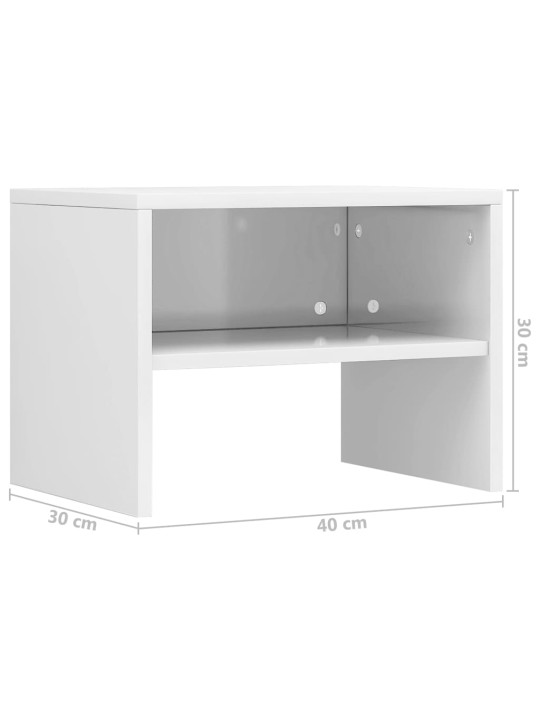 Noční stolek bílý s vysokým leskem 40x30x30 cm kompozitní dřevo