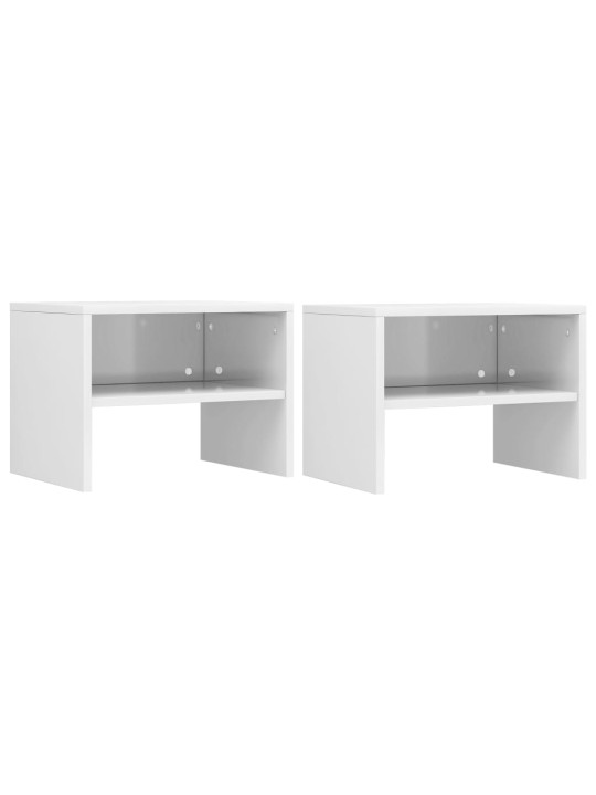 Noční stolky 2 ks bílé vysoký lesk 40x30x30 cm kompozitní dřevo