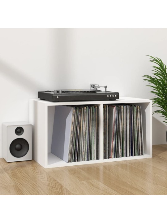 Úložný box na LP desky bílý 71 x 34 x 36 cm kompozitní dřevo