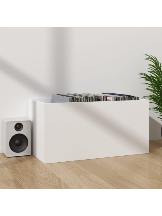 Úložný box na LP desky bílý 71 x 34 x 36 cm kompozitní dřevo