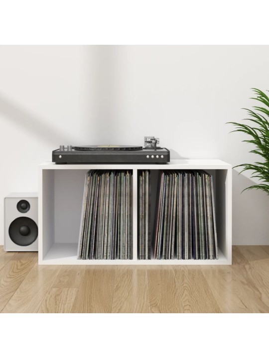Úložný box na LP desky bílý 71 x 34 x 36 cm kompozitní dřevo