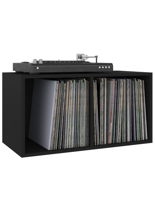 Úložný box na LP desky černý 71 x 34 x 36 cm kompozitní dřevo