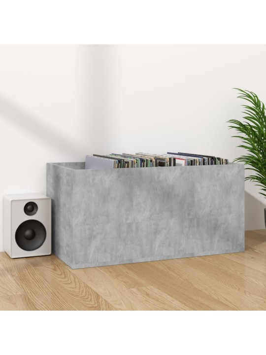 Úložný box na LP desky betonově šedý 71 x 34 x 36 cm kompozit