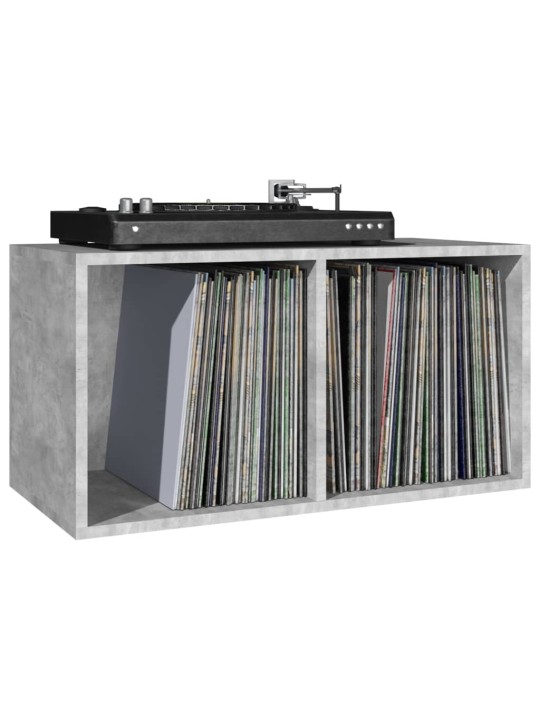 Úložný box na LP desky betonově šedý 71 x 34 x 36 cm kompozit