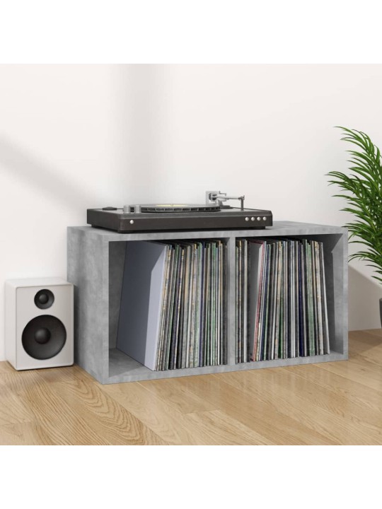 Úložný box na LP desky betonově šedý 71 x 34 x 36 cm kompozit