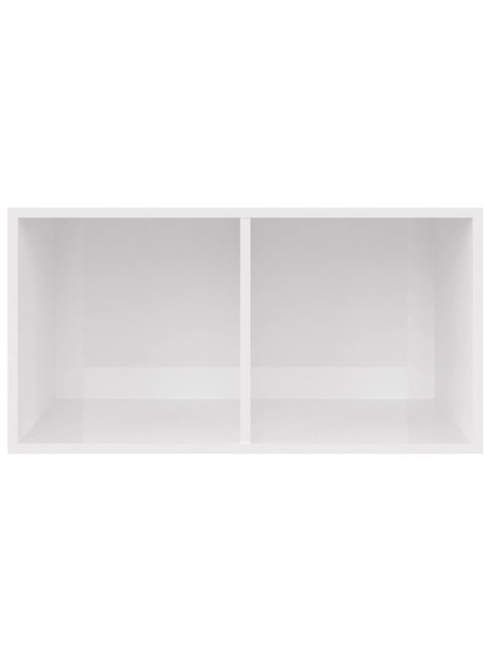 Úložný box na LP desky lesklý bílý 71x34x36 cm kompozitní dřevo