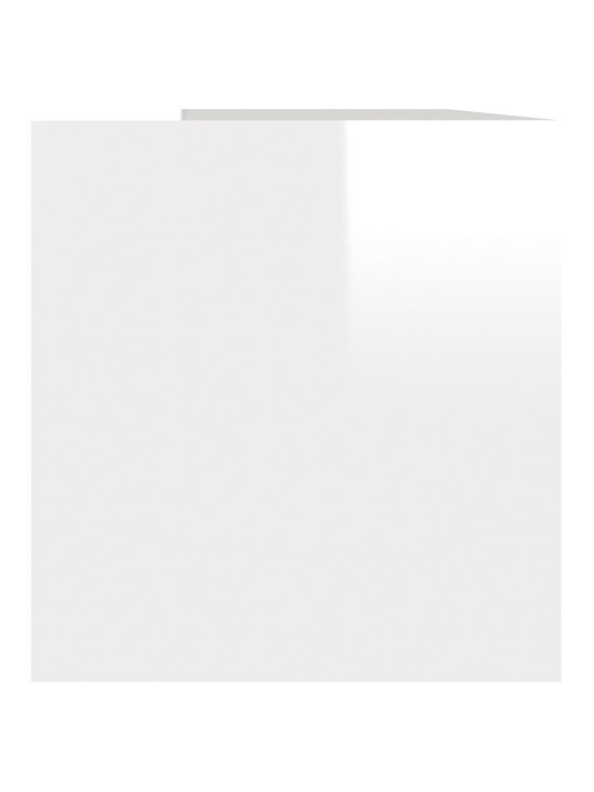 Úložný box na LP desky lesklý bílý 71x34x36 cm kompozitní dřevo