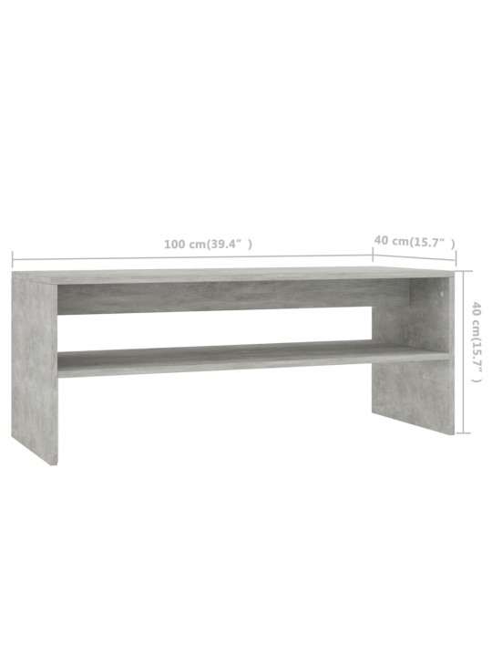 Konferenční stolek betonově šedý 100x40x40 cm kompozitní dřevo