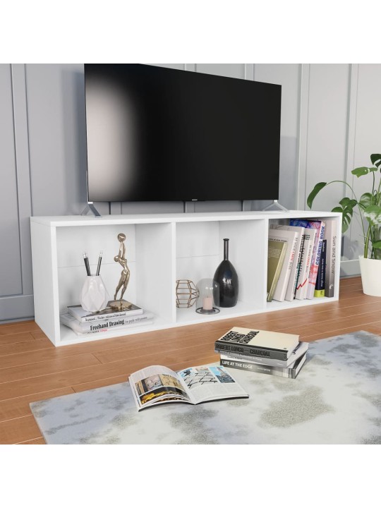 Knihovna / TV skříňka bílá 36 x 30 x 114 cm kompozitní dřevo