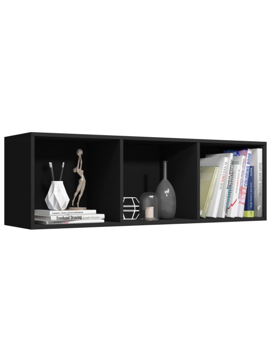 Knihovna / TV skříňka černá 36 x 30 x 114 cm dřevotříska