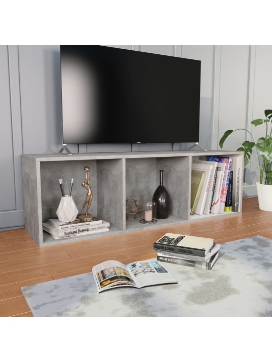 Knihovna/TV skříňka betonově šedá 36x30x114 cm kompozitní dřevo