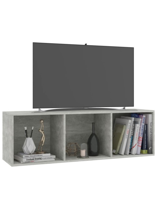 Knihovna/TV skříňka betonově šedá 36x30x114 cm kompozitní dřevo