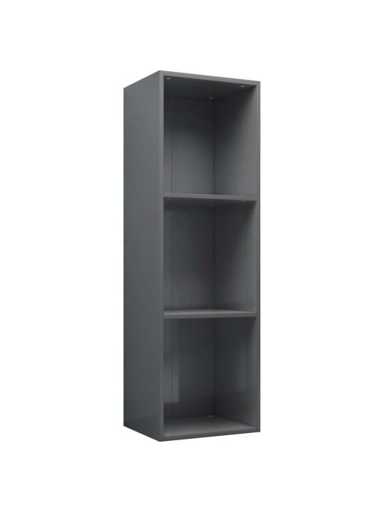 Knihovna / TV skříňka šedá lesklá 36x30x114 cm kompozitní dřevo