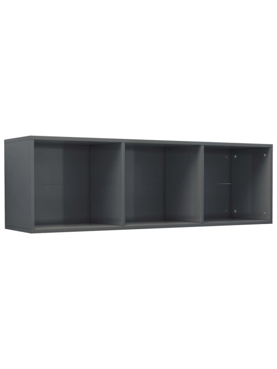 Knihovna / TV skříňka šedá lesklá 36x30x114 cm kompozitní dřevo