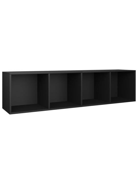 Knihovna / TV skříňka černá 36 x 30 x 143 cm kompozitní dřevo