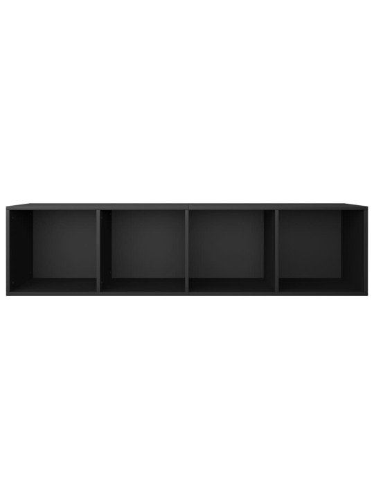 Knihovna / TV skříňka černá 36 x 30 x 143 cm kompozitní dřevo