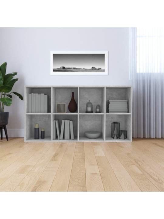Knihovna/příborník betonově šedá 66x30x130 cm kompozitní dřevo
