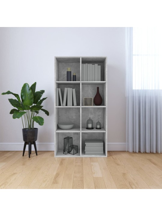 Knihovna/příborník betonově šedá 66x30x130 cm kompozitní dřevo