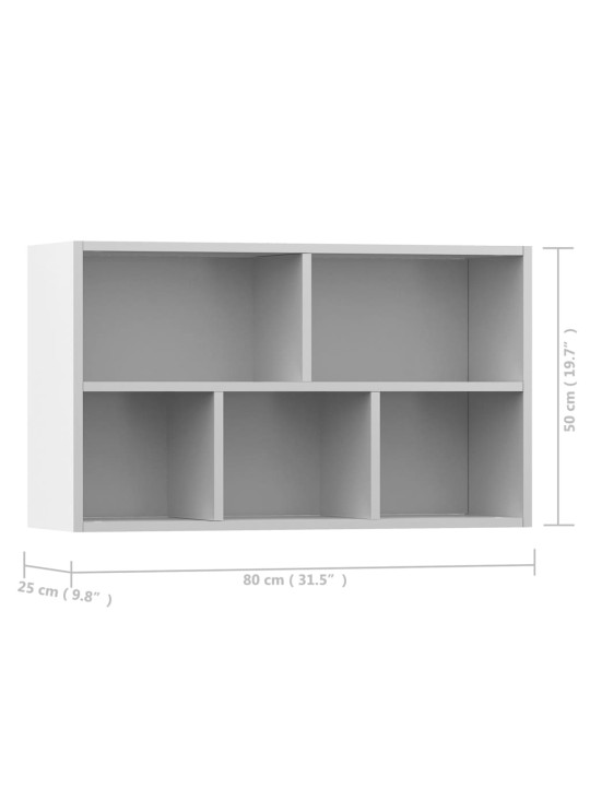 Knihovna/příborník bílá 50 x 25 x 80 cm kompozitní dřevo
