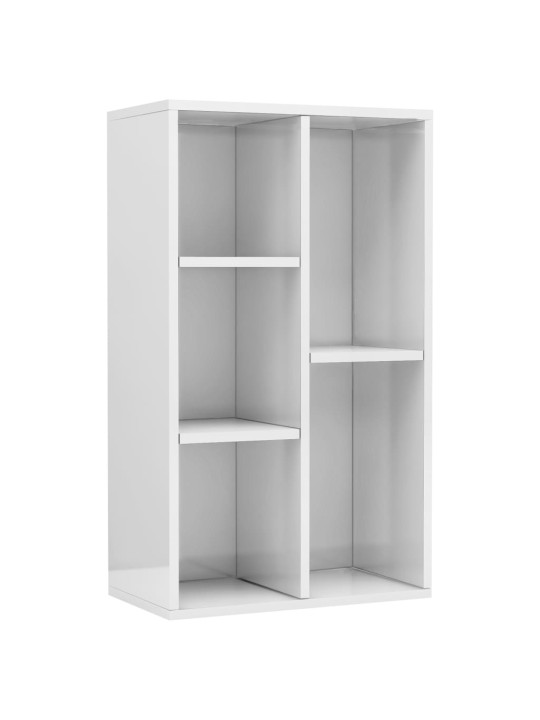 Knihovna/příborník bílá lesklá 50 x 25 x 80 cm kompozitní dřevo