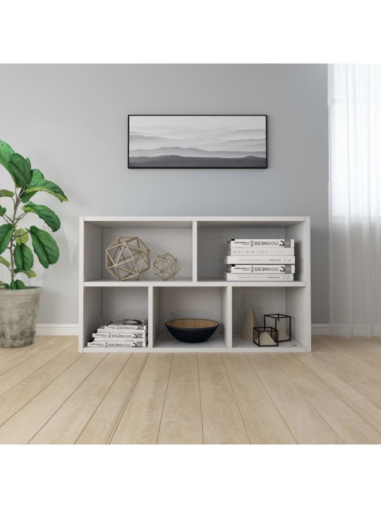 Knihovna/příborník bílá lesklá 50 x 25 x 80 cm kompozitní dřevo