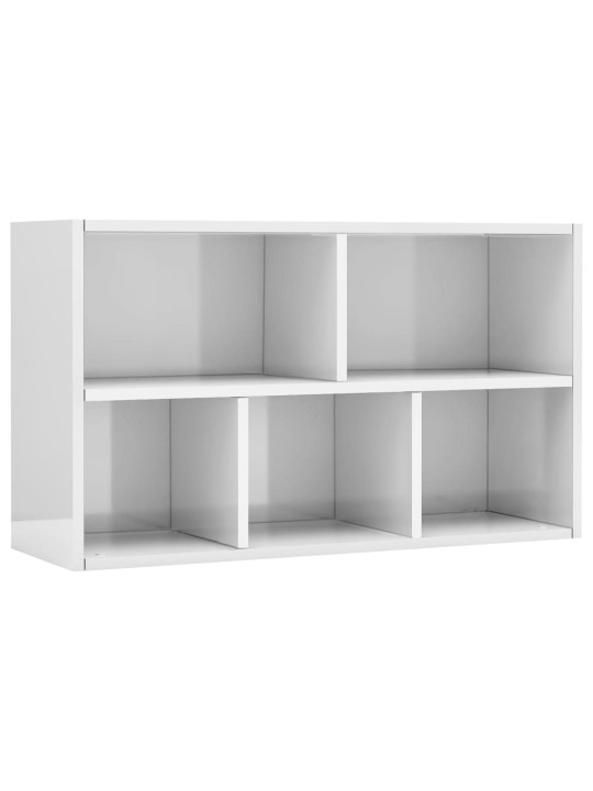 Knihovna/příborník bílá lesklá 50 x 25 x 80 cm kompozitní dřevo