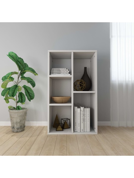 Knihovna/příborník bílá lesklá 50 x 25 x 80 cm kompozitní dřevo