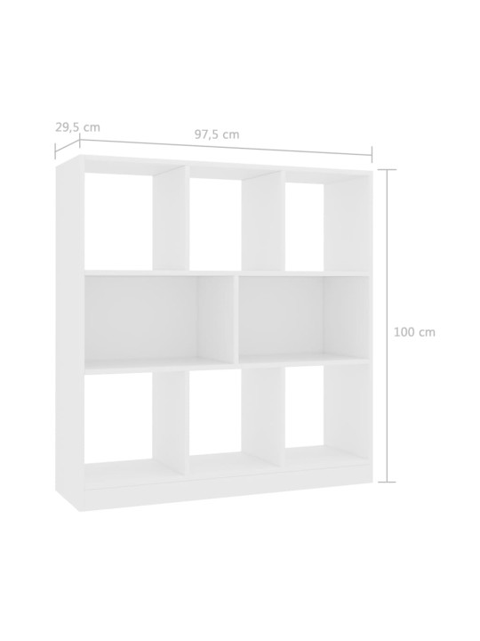 Knihovna bílá 97,5 x 29,5 x 100 cm kompozitní dřevo