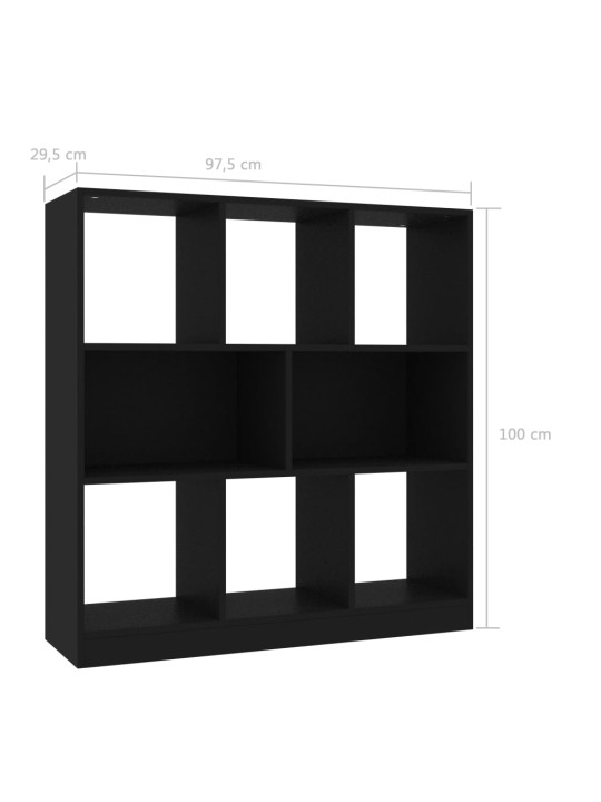Knihovna černá 97,5 x 29,5 x 100 cm kompozitní dřevo