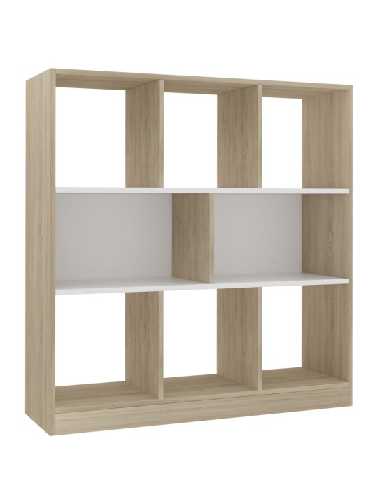 Knihovna bílá a dub sonoma 97,5x29,5x100 cm kompozitní dřevo