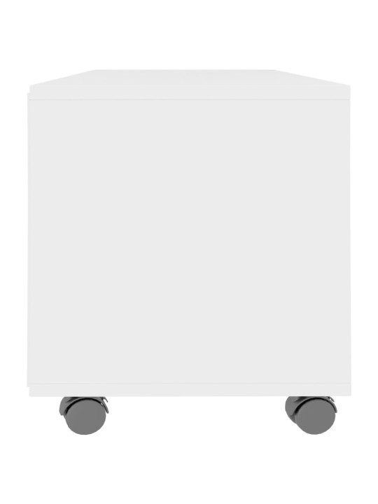 TV stolek s kolečky bílý 90 x 35 x 35 cm kompozitní dřevo