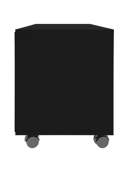 TV stolek s kolečky černý 90 x 35 x 35 cm kompozitní dřevo