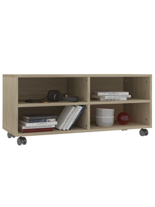 TV stolek s kolečky dub sonoma 90 x 35 x 35 cm kompozitní dřevo