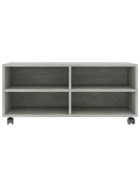 TV stolek s kolečky betonově šedý 90x35x35 cm kompozitní dřevo