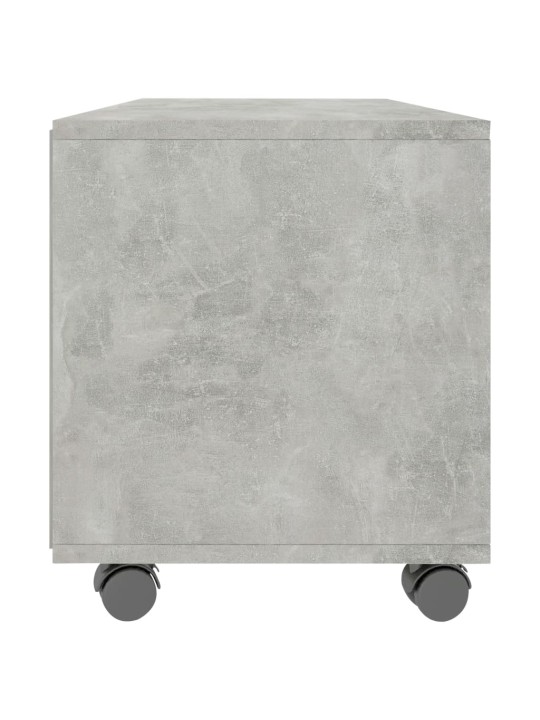 TV stolek s kolečky betonově šedý 90x35x35 cm kompozitní dřevo