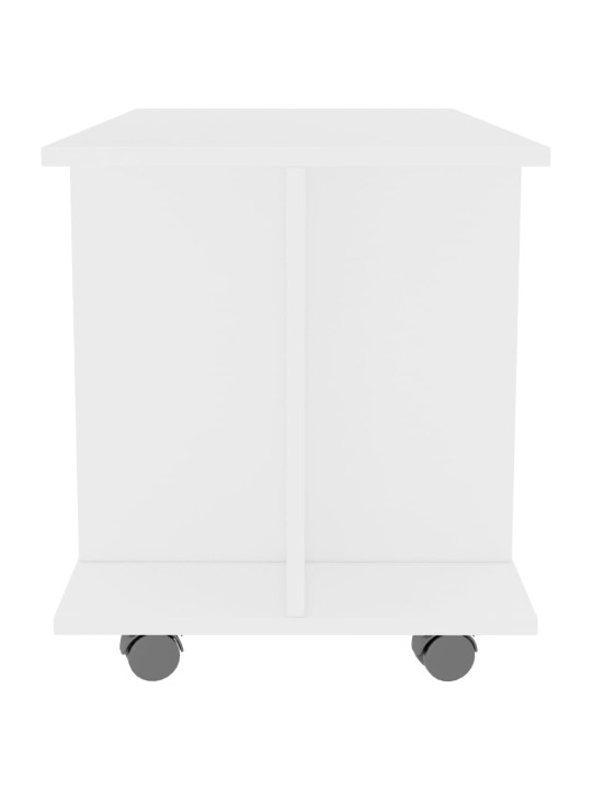 TV stolek s kolečky bílý 80 x 40 x 45 cm kompozitní dřevo