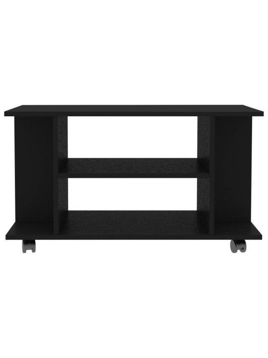TV stolek s kolečky černý 80 x 40 x 45 cm kompozitní dřevo